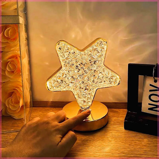 Radiant Crystal Shape Lamp – Star, Moon & Geometric LED Touch Light